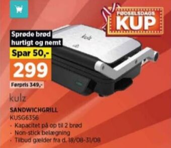 Power Kulz sandwichtoaster tilbud