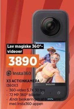 Power Insta360 x3 actionkamera tilbud