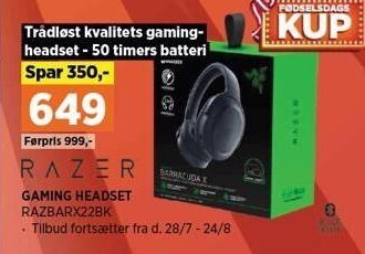 Power Razer gaming headset tilbud
