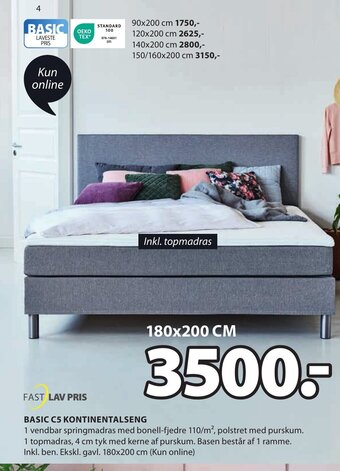 JYSK BASIC C5 KONTINENTALSENG tilbud
