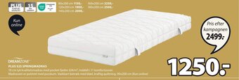 JYSK DREAMZONEⓇ PLUS S25 SPRINGMADRAS tilbud