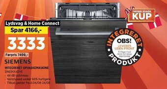 Power SIEMENS INTEGRERET OPVASKEMASKINE tilbud