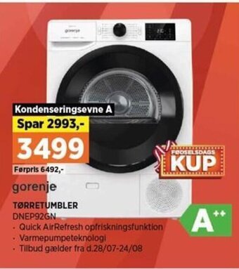 Power gorenje TØRRETUMBLER DNEP92GN tilbud