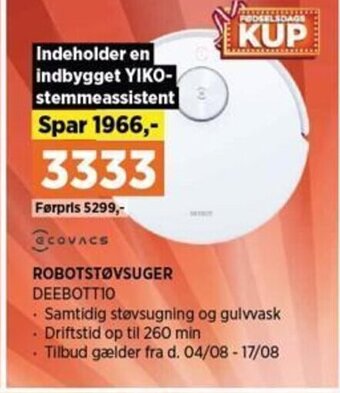 Power ROBOTSTØVSUGER DEEBOTTIO tilbud