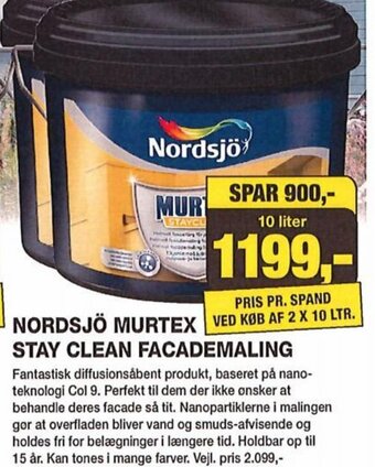 Farveland NORDSJÖ MURTEX STAY CLEAN FACADEMALING tilbud