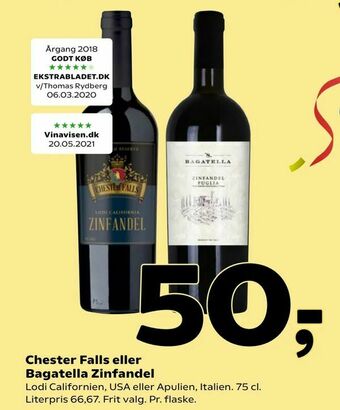Coop 365 Chester Falls eller Bagatella Zinfandel tilbud