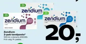 Coop 365 Zendium 2-pak tandpasta tilbud