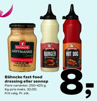Coop 365 Bähncke fast food dressing eller sennep tilbud