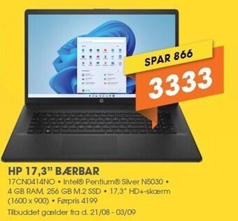 Expert Hp 17,3 bærbar tilbud