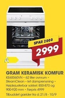 Gram keramisk komfur
