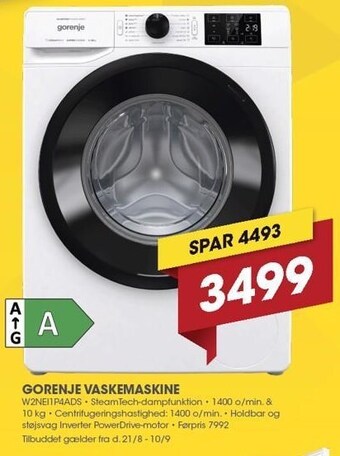 Punkt1 Gorenje vaskemaskine tilbud