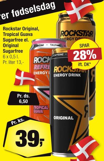 Rockstar original, tropical guava sugarfree el. original sugarfree