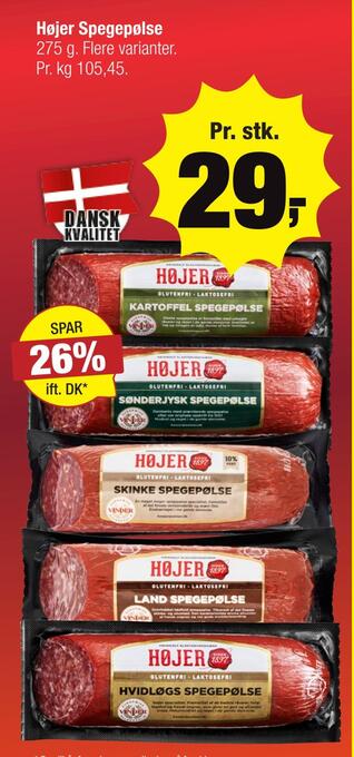 Calle Højer spegepølse tilbud