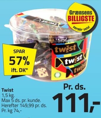 Fleggaard Twist 1,5 kg. tilbud