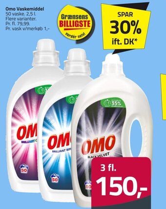 Fleggaard Omo Vaskemiddel 50 vaske. 2,5 L tilbud