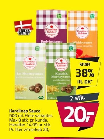 Fleggaard Karolines Sauce 500 ml. Flere varianter. tilbud