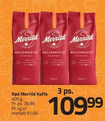 Fleggaard Rød Merrild Kaffe 400 g. tilbud