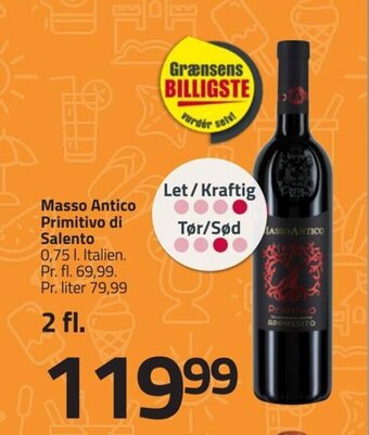 Fleggaard Masso Antico Primitivo di Salento 0,75 l. Italien. tilbud