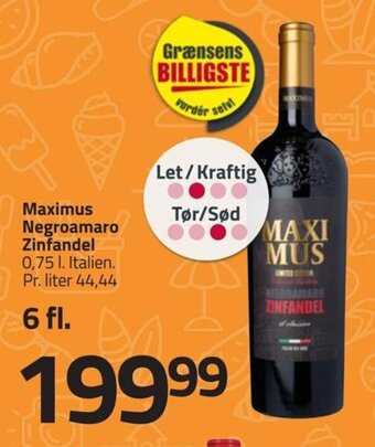 Maximus Negroamaro Zinfandel 0,75 l. Italien.