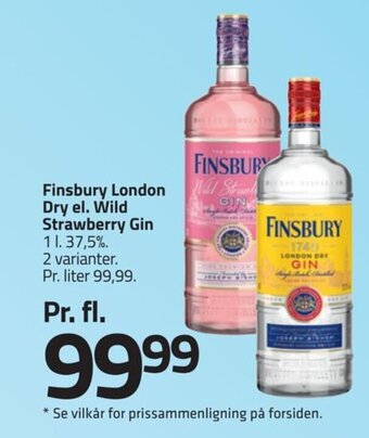 Fleggaard Finsbury London Dry el. Wild Strawberry Gin tilbud
