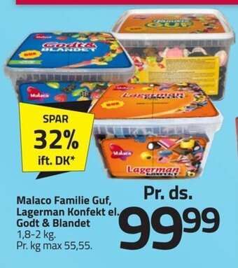 Fleggaard Malaco Familie Guf, Lagerman Konfekt el. Godt & Blandet tilbud