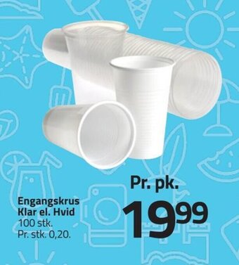Fleggaard Engangskrus Klar el. Hvid 100 stk. tilbud