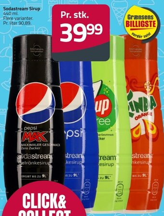 Sodastream Sirup 440 ml. Flere varianter.