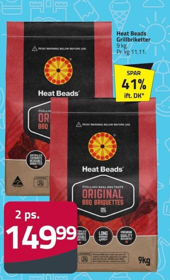 Fleggaard Heat Beads Grillbriketter 9 kg. tilbud