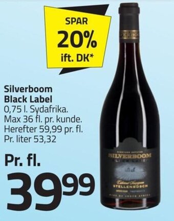 Fleggaard Silverboom Black Label 0,75 l. Sydafrika. tilbud