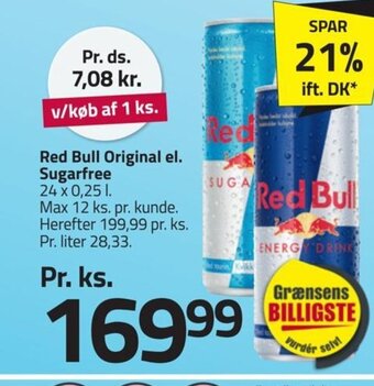 Fleggaard Red Bull Original el. Sugarfree tilbud