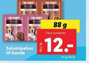 Lidl ORLANDO Salamipølser til hunde tilbud