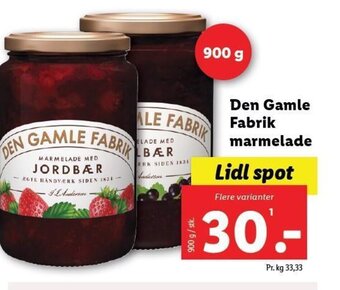 Lidl Den Gamle Fabrik marmelade tilbud