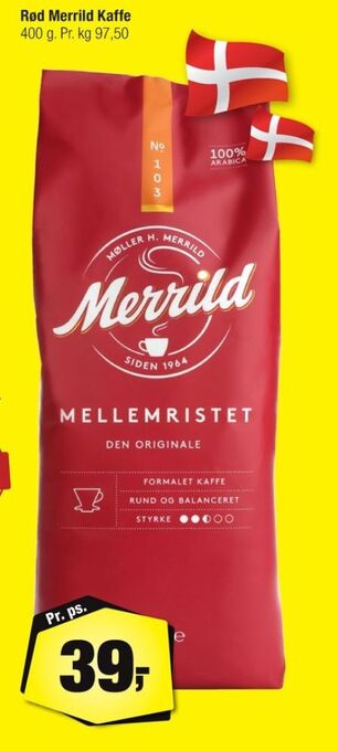 Mellemristet kaffe formalet