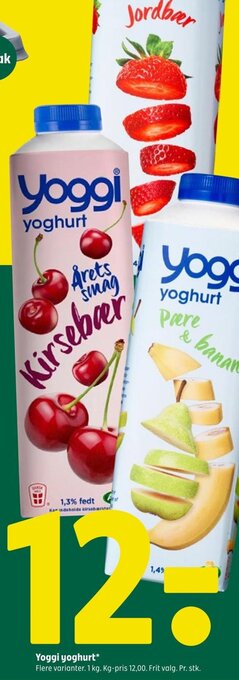 Coop 365 Yoggi yoghurt* Flere varianter. tilbud