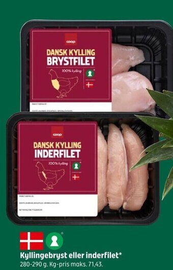 Coop 365 Kyllingebryst eller inderfilet* tilbud