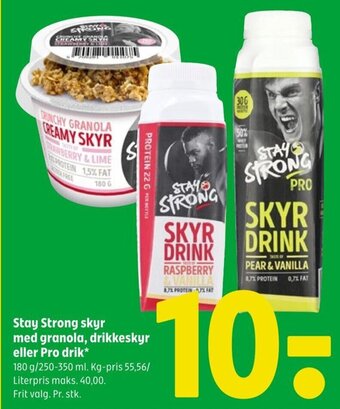 Coop 365 Stay Strong skyr med granola, drikkeskyr eller Pro drik* tilbud