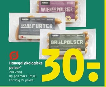 Coop 365 Hanegal økologiske pølser* tilbud