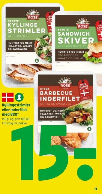 Coop 365 Kyllingestrimler eller inderfilet med BBQ* tilbud