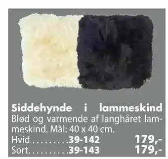Biltema Siddehynde i lammeskind tilbud