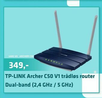TP-LINK Archer C50 V1 trådløs router Dual-band (2,4 GHz / 5 GHz)