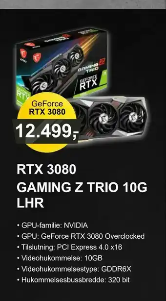 LabTech Data RTX 3080 GAMING Z TRIO 10G LHR tilbud