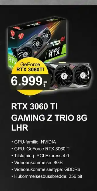 LabTech Data Rtx 3060 ti gaming z trio 8g lhr tilbud