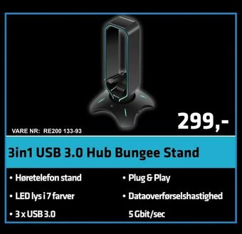 3in1 USB 3,0 Hub Bungee Stand