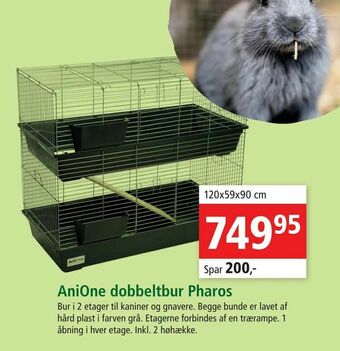 Maxi Zoo AniOne dobbeltbur Pharos tilbud