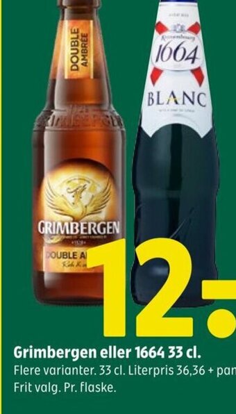 Coop 365 Grimbergen eller 1664 33 cl. tilbud