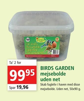 Maxi Zoo BIRDS GARDEN mejsebolde uden net tilbud