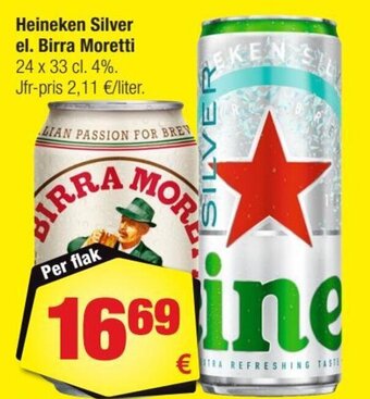 Calle Heineken Silver el. Birra Moretti tilbud