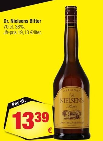 Dr. Nielsens Bitter 70 cl. 38%.