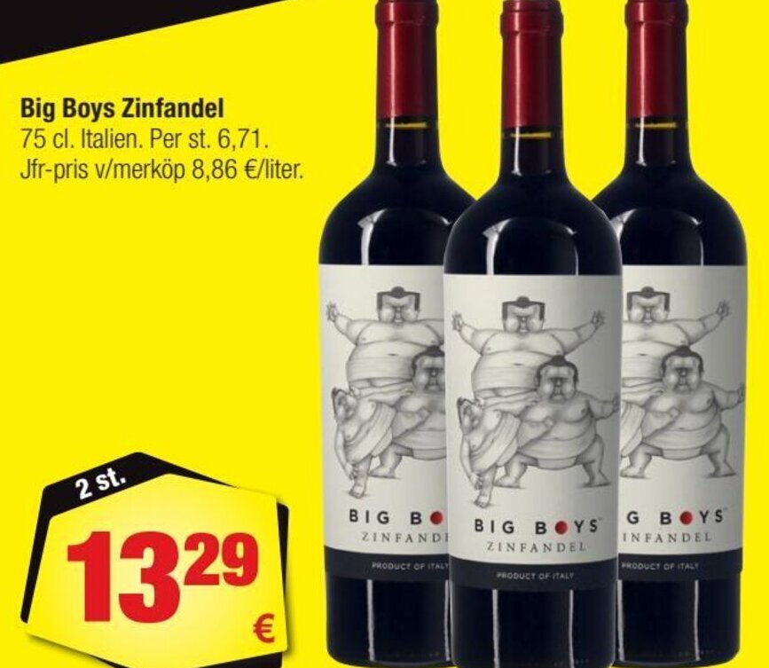 Big Boys Zinfandel 75 cl. tilbud hos Calle