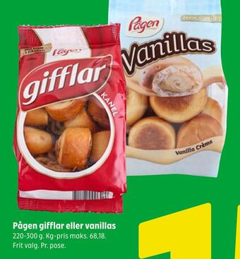 Coop 365 Pågen gifflar eller vanillas tilbud